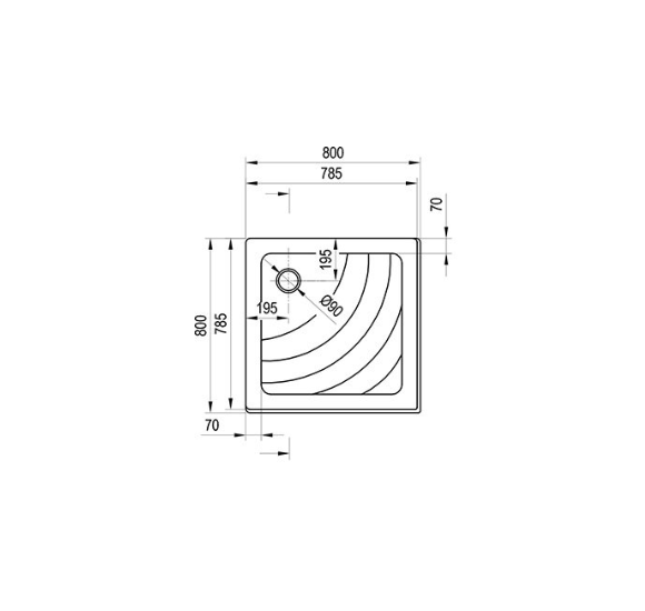 Ravak dušo padėklas Angela 80,90cm PU