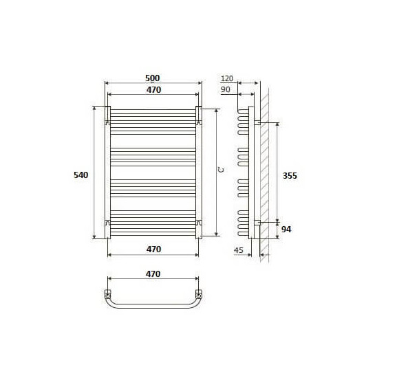Terma rankšluosčių džiovintuvas Alex 54-158cm