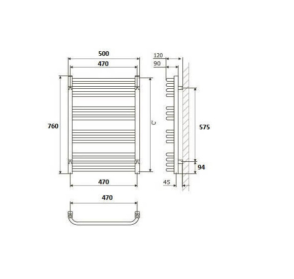 Terma rankšluosčių džiovintuvas Alex 54-158cm