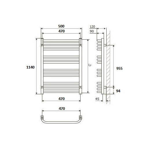 Terma rankšluosčių džiovintuvas Alex 54-158cm