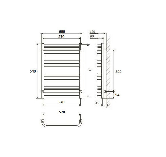 Terma rankšluosčių džiovintuvas Alex 54-158cm