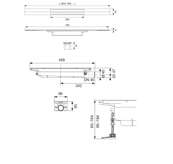 TECE drainprofile dušo latako grotelės (PVD spalvos)