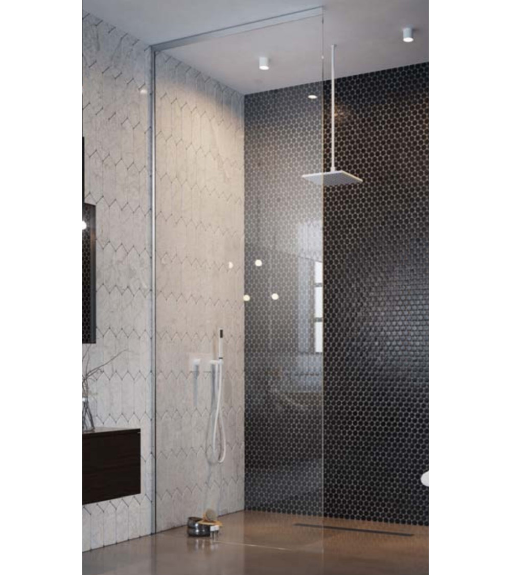 Radaway Walk in dušo pertvara Modo XL 30-100 cm pločio chromuoti profiliai, skaidrus stiklas