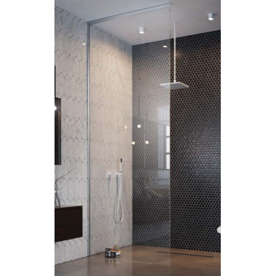 Radaway Walk in dušo pertvara Modo XL 30-100 cm pločio chromuoti profiliai, skaidrus stiklas