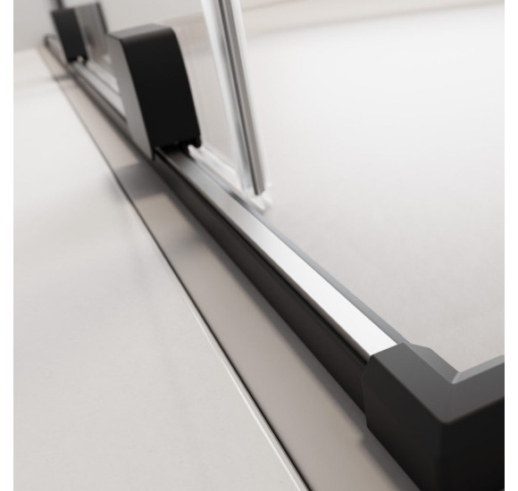 Radaway Furo Black Walk in stumdoma dušo pertvara 100-160cm