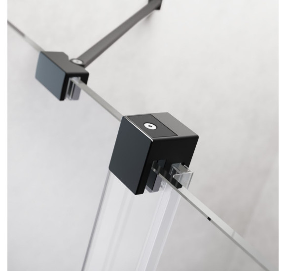 Radaway Furo Black Walk in stumdoma dušo pertvara 100-160cm