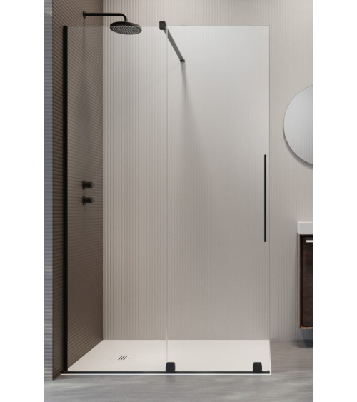 Radaway Furo Black Walk in stumdoma dušo pertvara 100-160cm