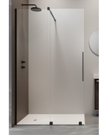 Radaway Furo Black Walk in stumdoma dušo pertvara 100-160cm