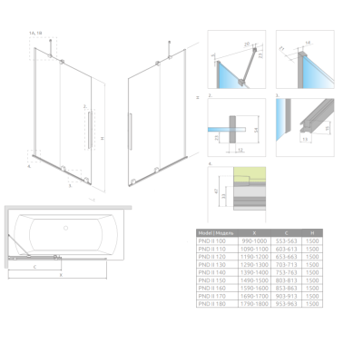 Radaway Furo PND II vonios sienelė