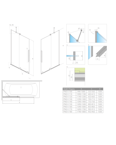 Radaway Furo PND II vonios sienelė