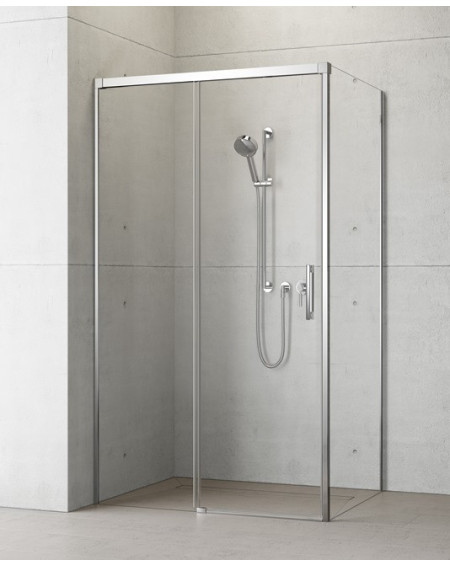 Radaway Idea KDJ dušo kabina, kairė pusė, chromo spalvos profiliai