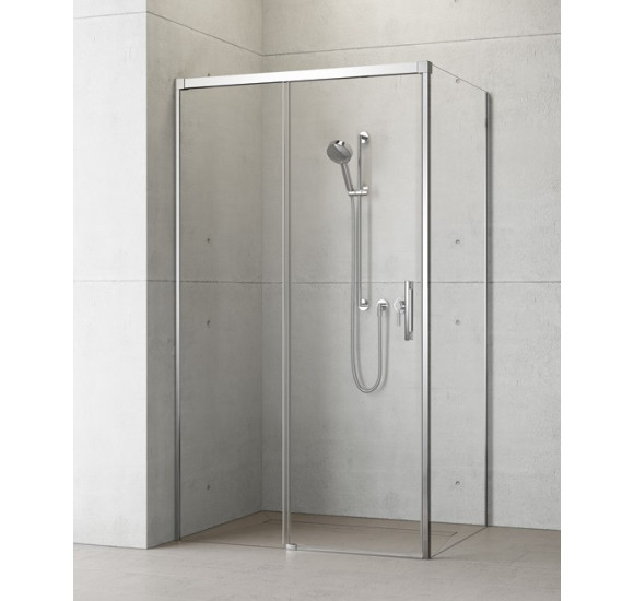 Radaway Idea KDJ dušo kabina, kairė pusė, chromo spalvos profiliai