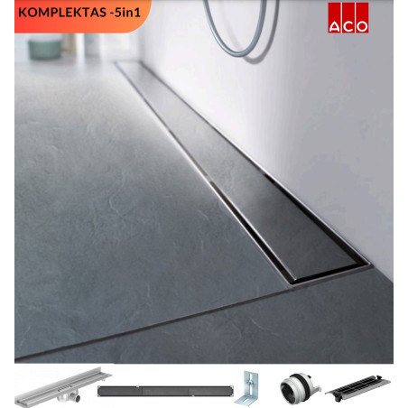 ACO Showerdrain C+ dušo latako komplektas 5in1 (įklijuojamai plytelei,montuojamas prie sienos), 785mm