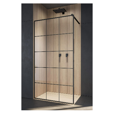 Radaway Modo X Black ll Factory ir Modo New Black ll Factory Walk in dušo pertvara 8 mm stiklas