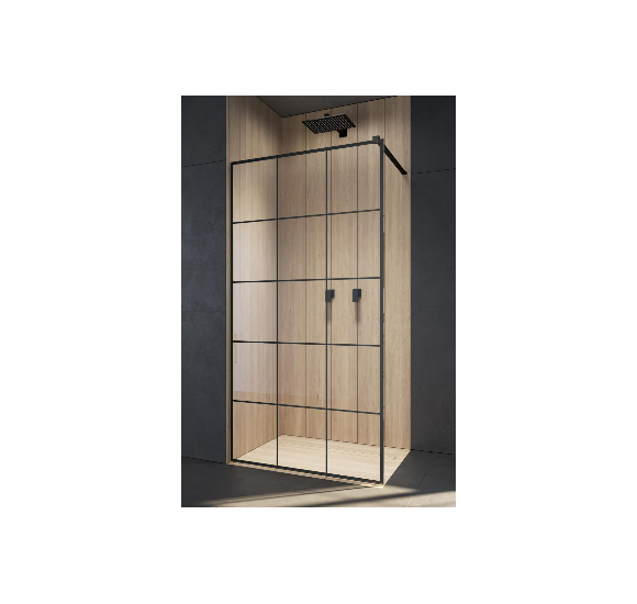 Radaway Modo X Black ll Factory ir Modo New Black ll Factory Walk in dušo pertvara 8 mm stiklas