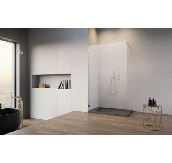 Radaway Essenza pro 8 Gold Walk-in dušo pertvara 6 mm stiklas