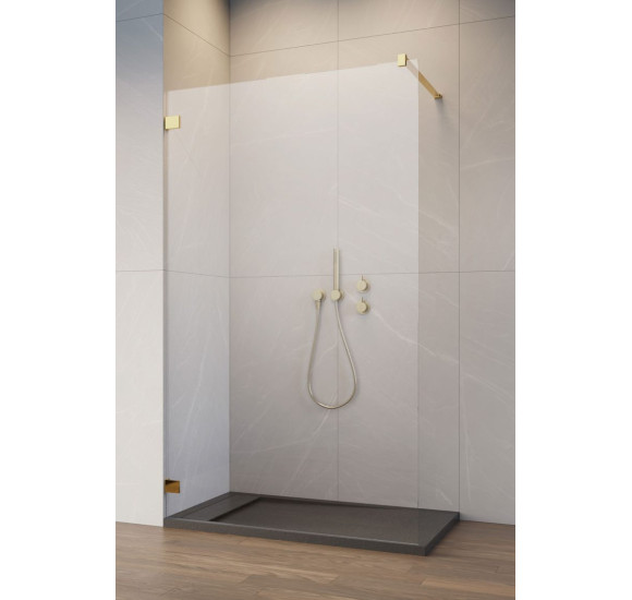 Radaway Essenza pro 8 Gold Walk-in dušo pertvara 6 mm stiklas