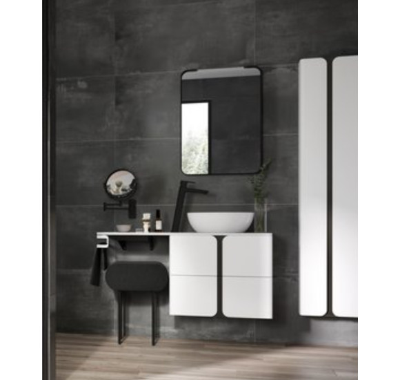 RAVAK Strip veidrodis su juodu rėmeliu ir apšvietimu (pasirenkamo dydžio)