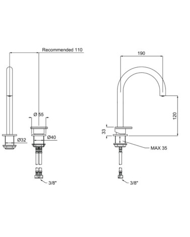 QD MagistroLab Smile dviejų dalių praustuvo maišytuvas, pasirenkama spalva
