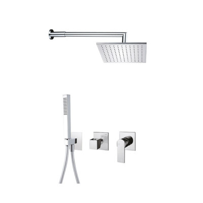 QD MagistroLab Swanky potinkinė dušo sistema, chromo spalvos, 30cm dušo galva