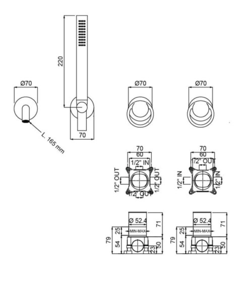 QD MagistroLab Smile potinkinis vonios maišytuvas