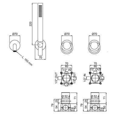 QD MagistroLab Smile potinkinis vonios maišytuvas