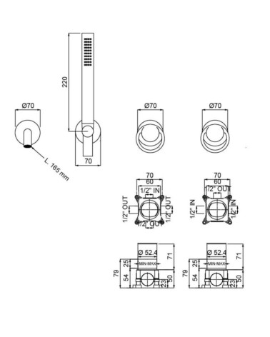 QD MagistroLab Smile potinkinis vonios maišytuvas