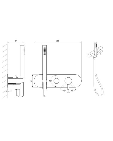 Ravak Espirit potinkinis maišytuvas, 2 krypčių be korpuso, su komplektu, pasirinkite spalvą