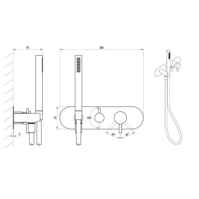 Ravak Espirit potinkinis maišytuvas, 2 krypčių be korpuso, su komplektu, pasirinkite spalvą