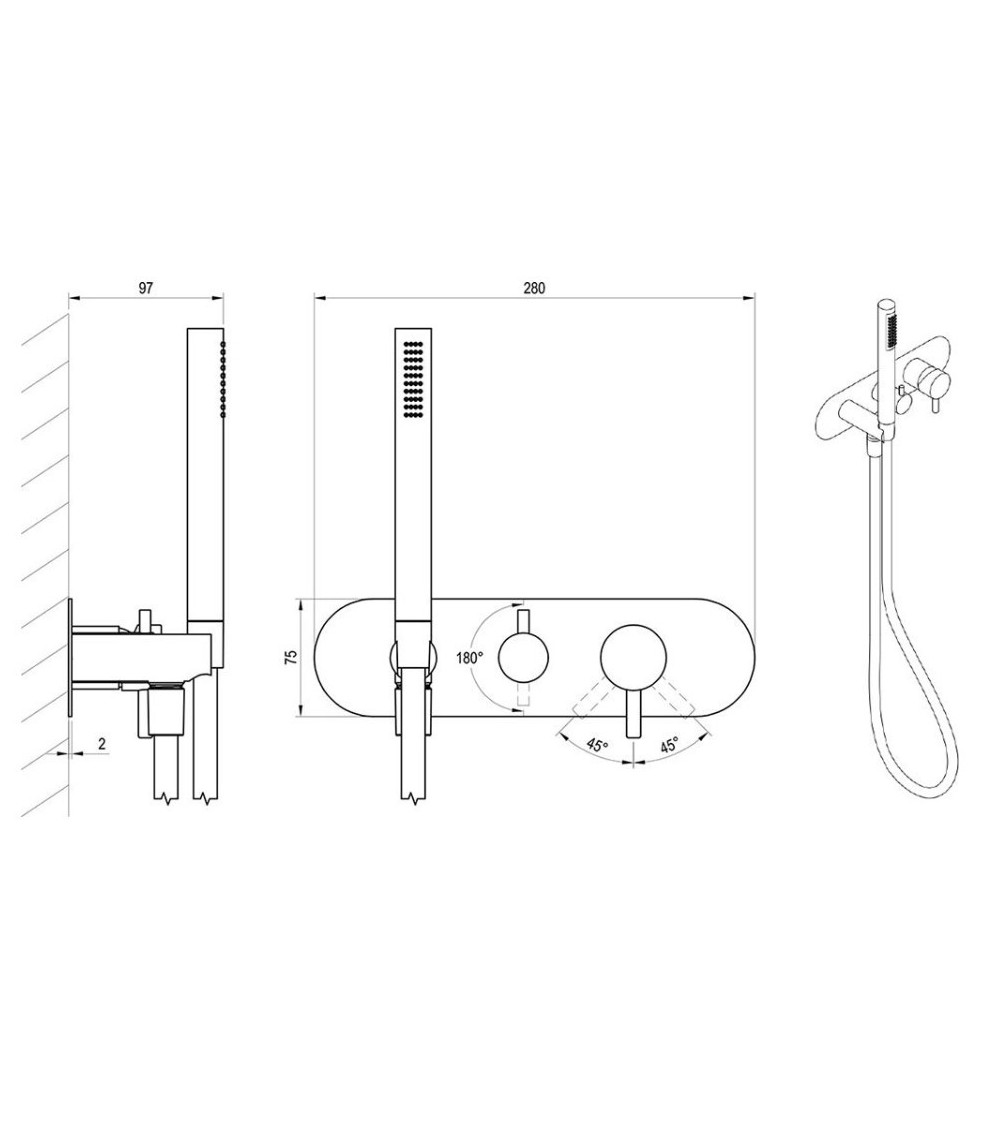 Ravak Espirit potinkinis maišytuvas, 3 krypčių be korpuso, su komplektu, pasirinkite spalvą