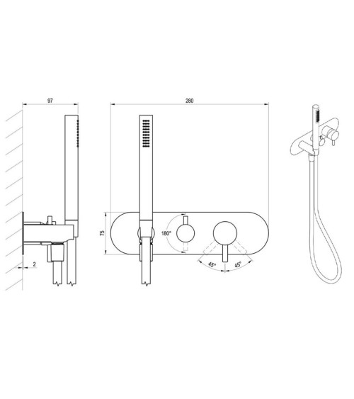 Ravak Espirit potinkinis maišytuvas, 3 krypčių be korpuso, su komplektu, pasirinkite spalvą