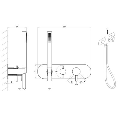 Ravak Espirit potinkinis maišytuvas, 3 krypčių be korpuso, su komplektu, pasirinkite spalvą
