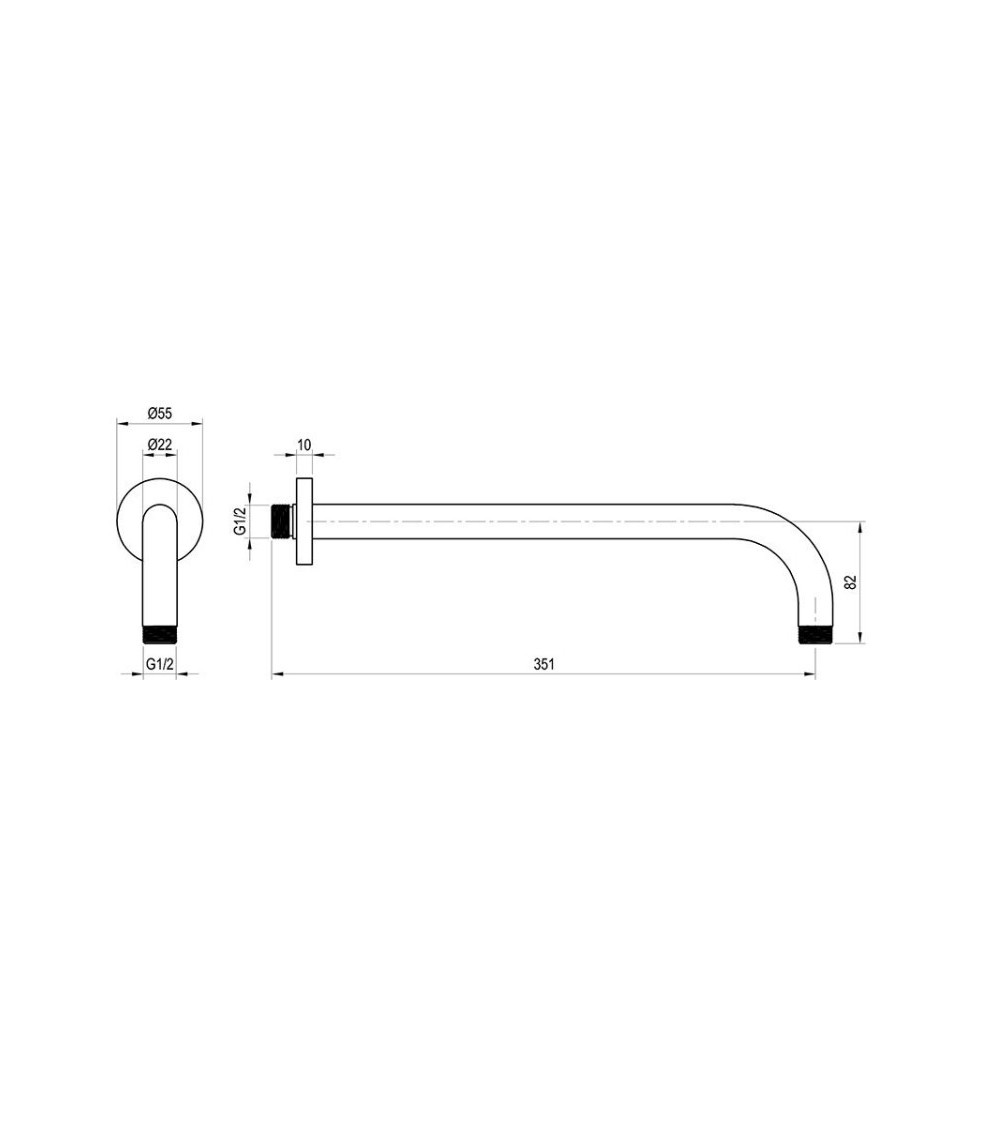 Ravak sieninis dušo galvutės laikiklis, 30 cm, pasirinkite spalvą
