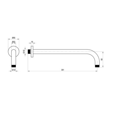 Ravak sieninis dušo galvutės laikiklis, 30 cm, pasirinkite spalvą