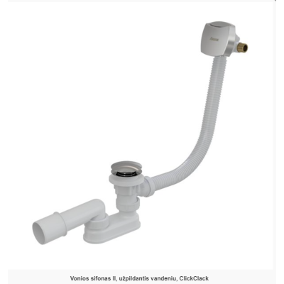 Ravak 570 II, vonios sifonas, užpildantis vandeniu, click - clack, chromas