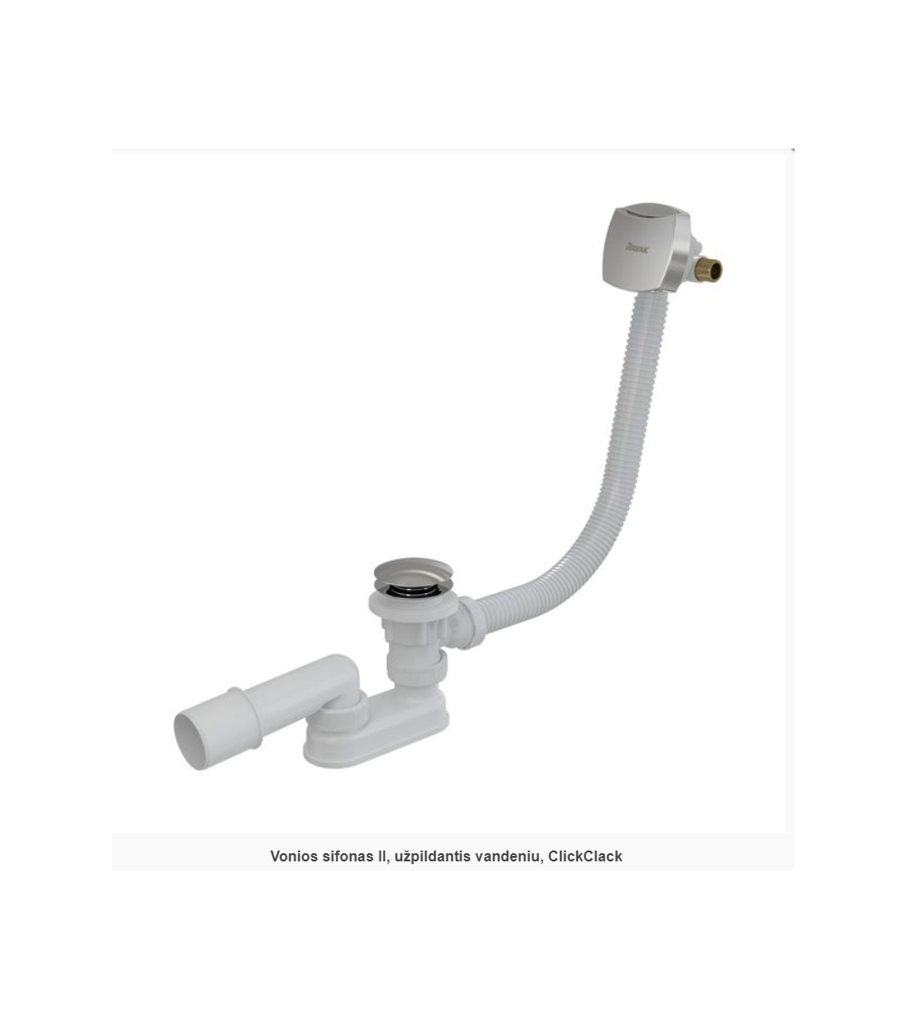 Ravak 800 II, vonios sifonas, užpildantis vandeniu, click - clack, chromas