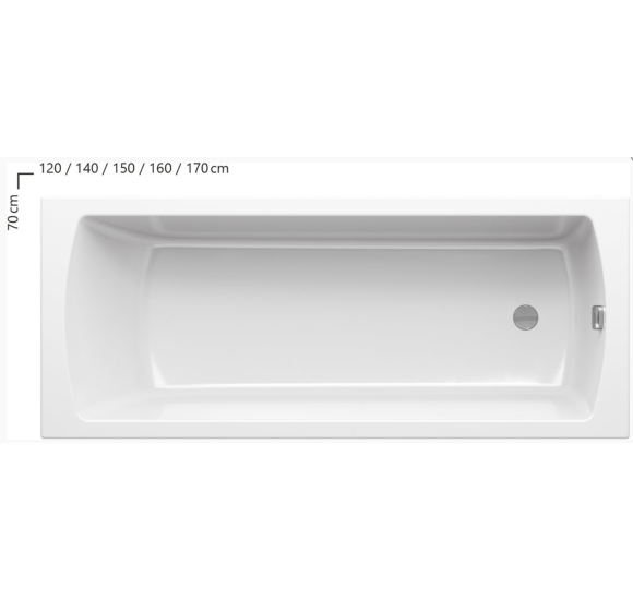 Ravak Classic II stačiakampė vonia, akrilas (pasirinkite dydį)