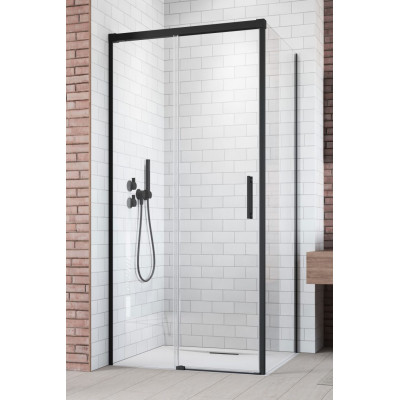 Radaway Idea KDJ dušo kabina, kairė pusė, juodos spalvos profiliai