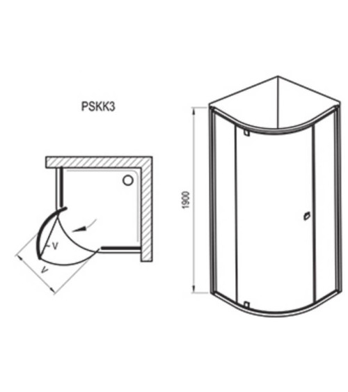 Dušo kabina Ravak PSKK3 - 100 cm