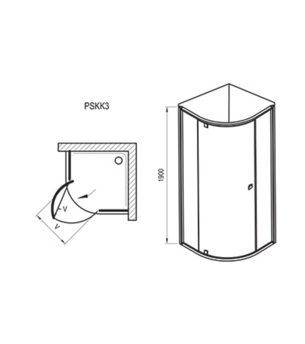 Dušo kabina Ravak PSKK3 - 100 cm