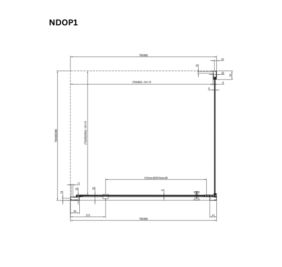 Ravak Nexty NDOP1/NDOP2 + NPSS keturkampė dušo kabina, pasirinkite spalvą ir matmenis