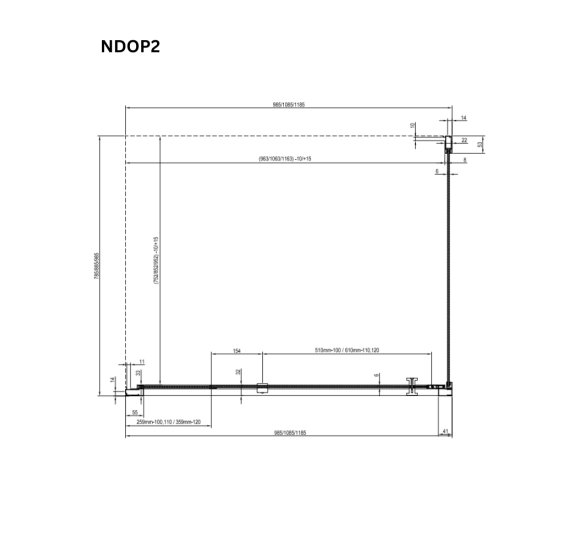 Ravak Nexty NDOP1/NDOP2 + NPSS keturkampė dušo kabina, pasirinkite spalvą ir matmenis