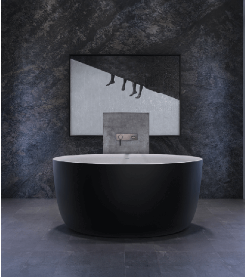 Akmens masės vonia Balteco ALLURE 134x64, RAL spalvos šonai