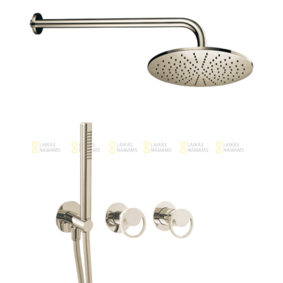 QD MagistroLab Smile potinkinė dušo sistema, 30cm dušo galva