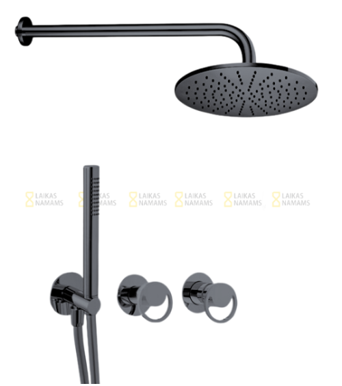 QD MagistroLab Smile potinkinė dušo sistema, 30cm dušo galva