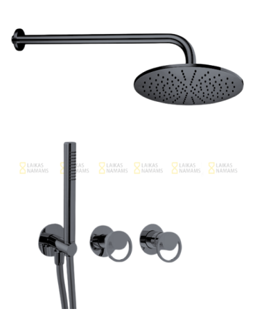 QD MagistroLab Smile potinkinė dušo sistema, 30cm dušo galva