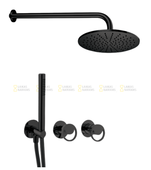 QD MagistroLab Smile potinkinė dušo sistema, 30cm dušo galva