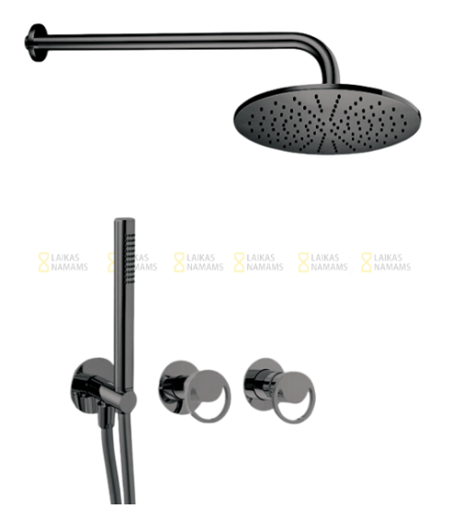 QD MagistroLab Smile potinkinė dušo sistema, 30cm dušo galva