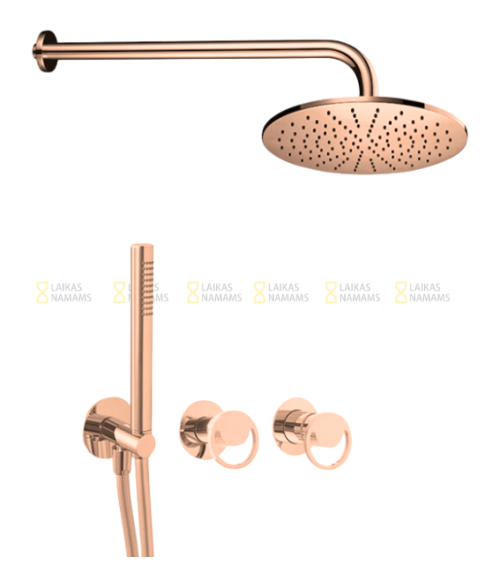 QD MagistroLab Smile potinkinė dušo sistema, 30cm dušo galva