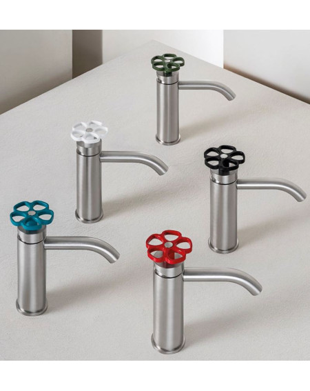 QD MagistroLab Flora 63 praustuvo maišytuvas, nikelio spalva, pasirinkite maišytuvo rankenėlės spalvą